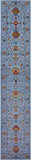 Blue Peshawar Hand Knotted Wool Runner Rug - 2' 8" X 15' 0" - Golden Nile