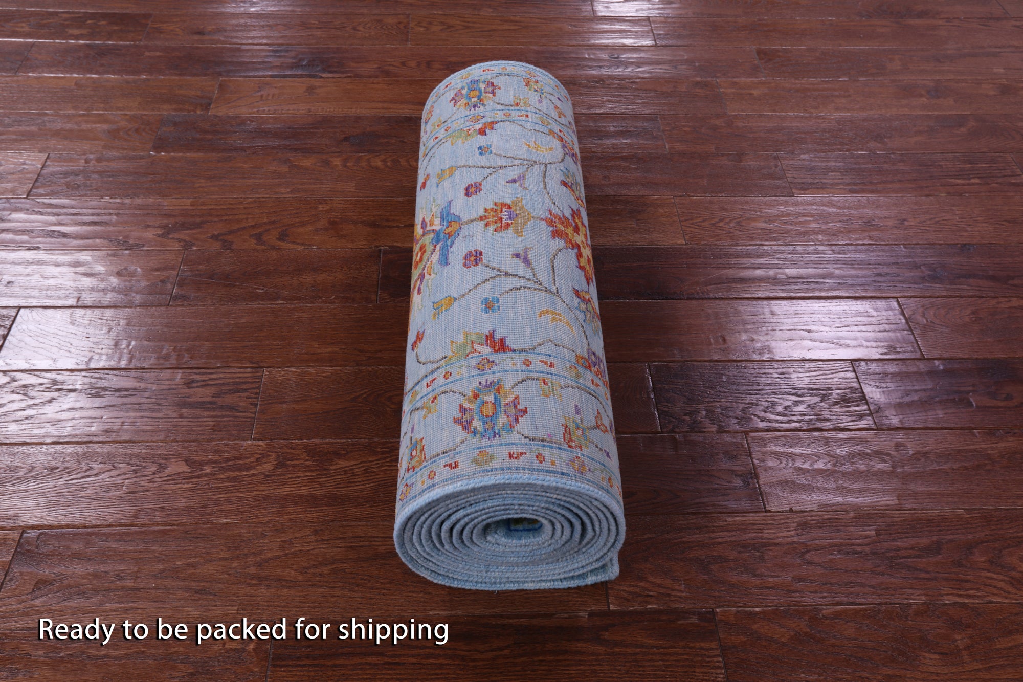 Blue Peshawar Hand Knotted Wool Runner Rug - 2' 8" X 15' 0" - Golden Nile