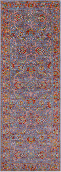 Grey Persian Tabriz Hand Knotted Wool Runner Rug - 4' 2" X 12' 0" - Golden Nile