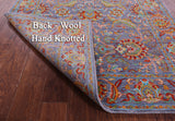 Grey Persian Tabriz Hand Knotted Wool Runner Rug - 4' 2" X 12' 0" - Golden Nile