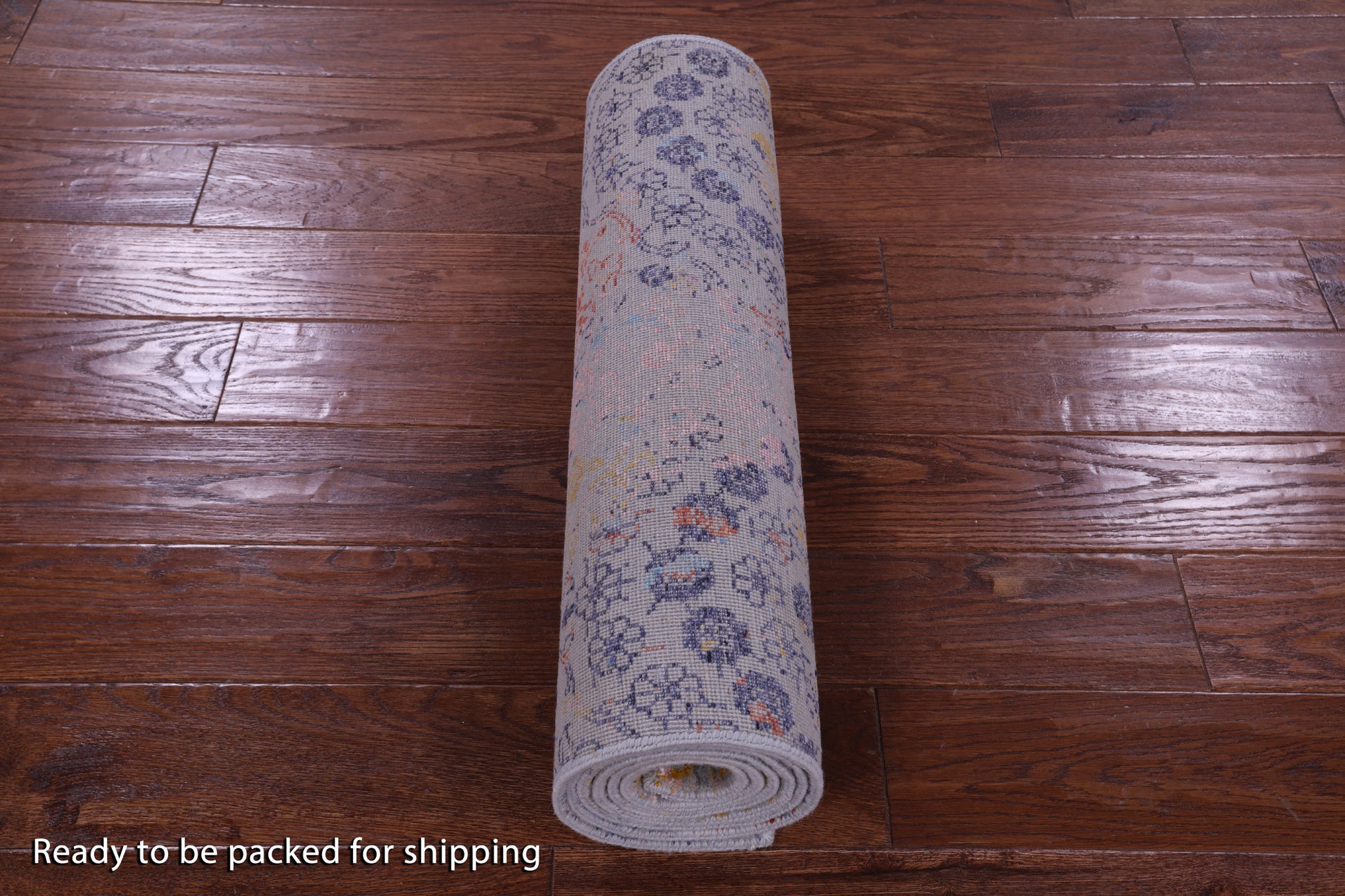 Grey Abstract Contemporary Handmade Wool & Silk Runner Rug - 2' 5" X 8' 4" - Golden Nile