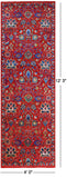 Red Persian Tabriz Handmade Wool & Silk Runner Rug - 4' 0" X 12' 3" - Golden Nile