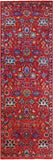 Red Persian Tabriz Handmade Wool & Silk Runner Rug - 4' 0" X 12' 3" - Golden Nile