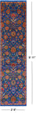 Blue Persian Tabriz Hand Knotted Wool & Silk Runner Rug - 2' 6" X 9' 11" - Golden Nile
