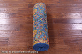 Blue Persian Tabriz Hand Knotted Wool & Silk Runner Rug - 2' 6" X 9' 11" - Golden Nile