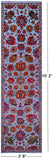 Blue Persian Tabriz Hand Knotted Wool & Silk Runner Rug - 2' 8" X 10' 2" - Golden Nile
