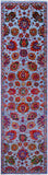 Blue Persian Tabriz Hand Knotted Wool & Silk Runner Rug - 2' 8" X 10' 2" - Golden Nile
