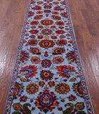 Blue Persian Tabriz Hand Knotted Wool & Silk Runner Rug - 2' 8" X 10' 2" - Golden Nile