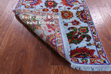 Blue Persian Tabriz Hand Knotted Wool & Silk Runner Rug - 2' 8" X 10' 2" - Golden Nile