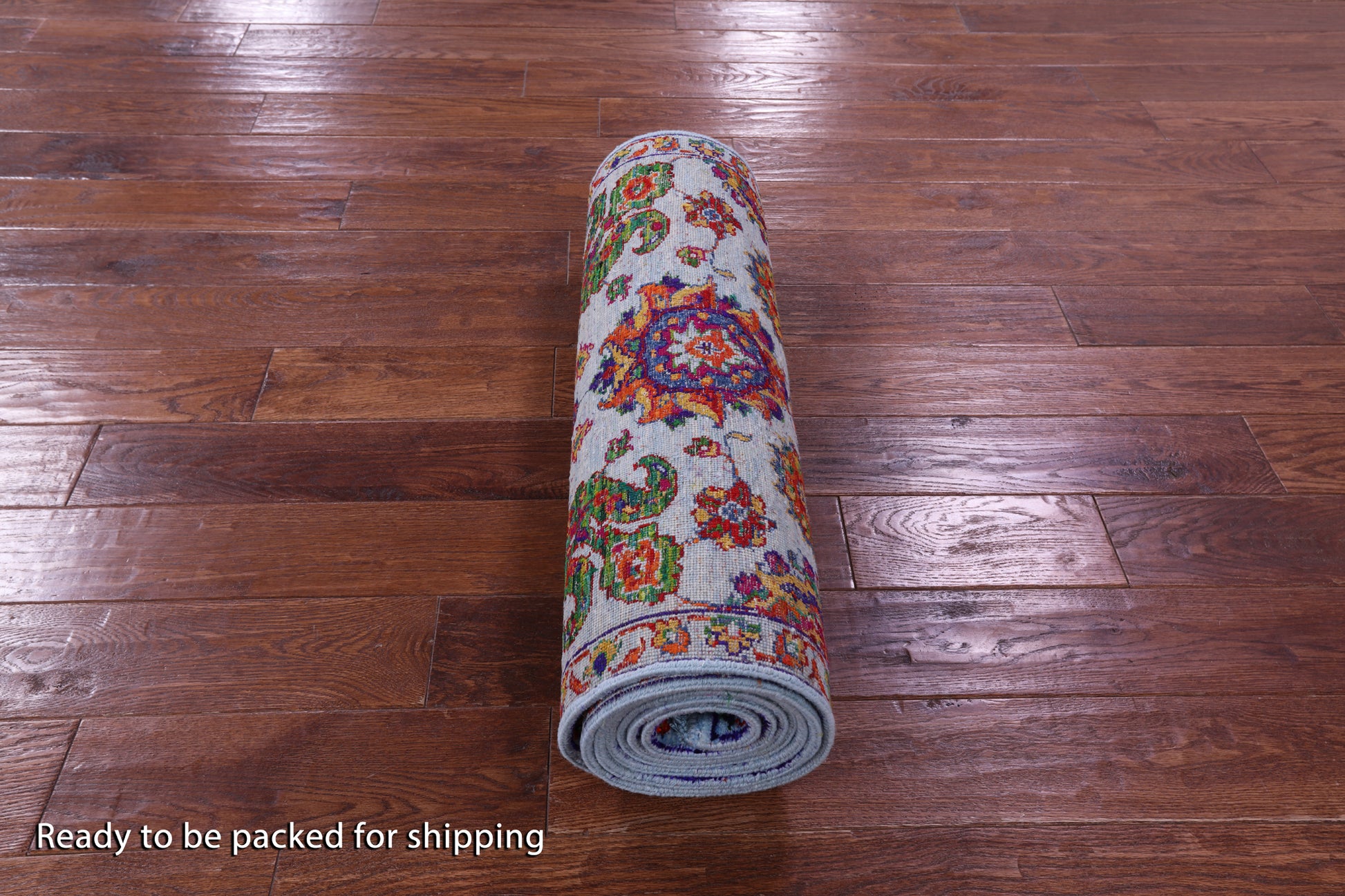 Blue Persian Tabriz Hand Knotted Wool & Silk Runner Rug - 2' 8" X 10' 2" - Golden Nile