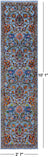 Blue Persian Tabriz Handmade Wool & Silk Runner Rug - 2' 7" X 10' 1" - Golden Nile