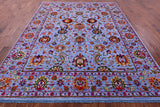 Blue Persian Tabriz Handmade Wool & Silk Rug - 7' 11" X 10' 4" - Golden Nile
