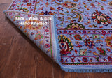 Blue Persian Tabriz Handmade Wool & Silk Rug - 7' 11" X 10' 4" - Golden Nile