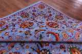 Blue Persian Tabriz Handmade Wool & Silk Rug - 7' 11" X 10' 4" - Golden Nile