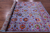Blue Persian Tabriz Handmade Wool & Silk Rug - 7' 11" X 10' 4" - Golden Nile