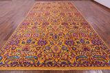 Gold Persian Tabriz Hand Knotted Wool & Silk Rug - 9' 1" X 16' 5" - Golden Nile