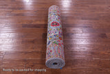 Grey Persian Tabriz Handmade Wool & Silk Runner Rug - 4' 0" X 12' 4" - Golden Nile