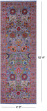 Grey Persian Tabriz Handmade Wool & Silk Runner Rug - 4' 0" X 12' 4" - Golden Nile