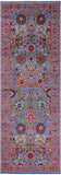 Grey Persian Tabriz Handmade Wool & Silk Runner Rug - 4' 0" X 12' 4" - Golden Nile