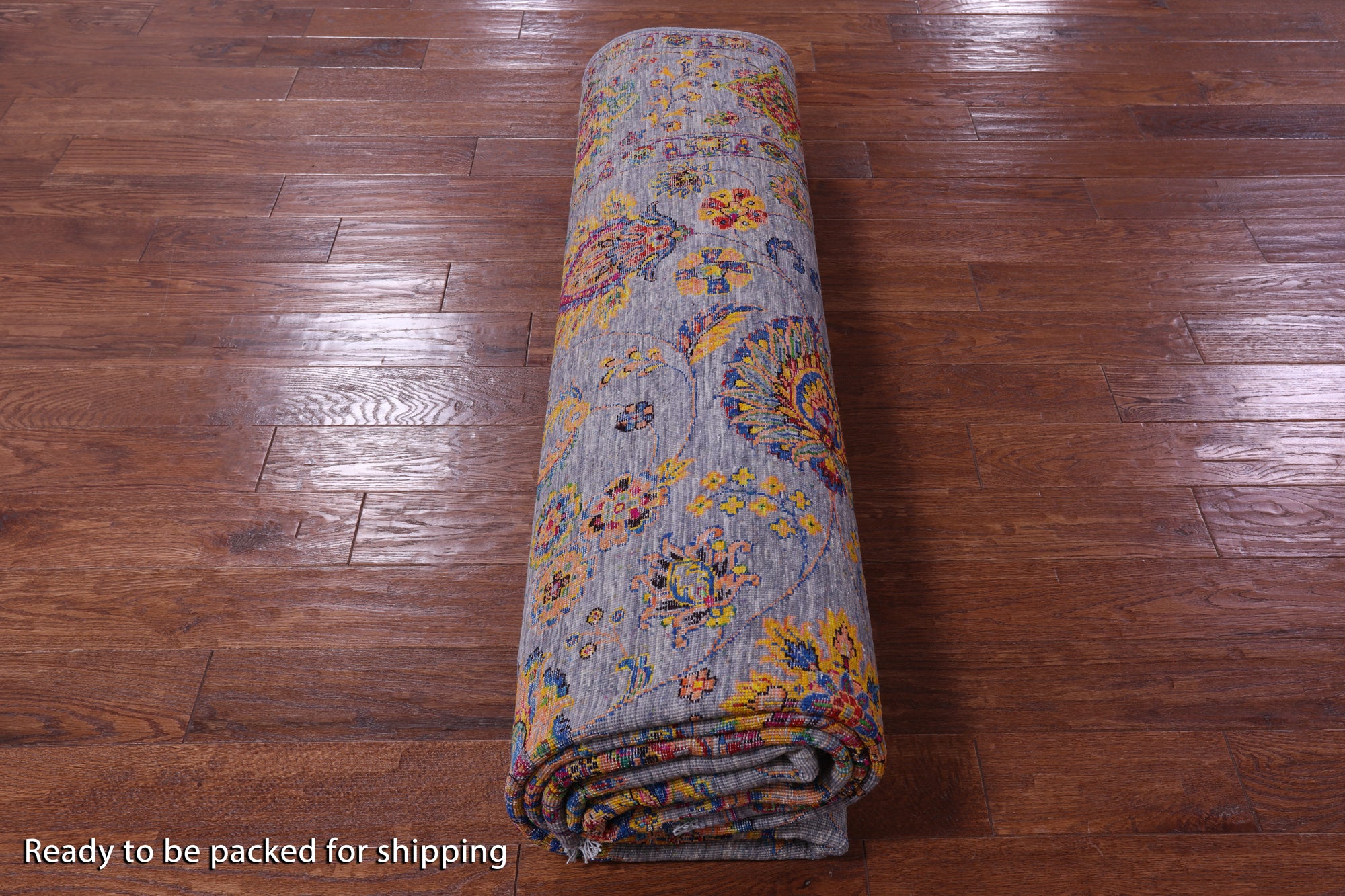 Grey Persian Tabriz Hand Knotted Wool & Silk Rug - 9' 2" X 12' 0" - Golden Nile