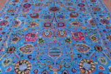 Blue Persian Tabriz Hand Knotted Wool & Silk Rug - 8' 1" X 10' 0" - Golden Nile