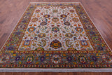 Grey Persian Tabriz Hand Knotted Wool & Silk Rug - 7' 10" X 10' 1" - Golden Nile
