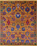 Gold Persian Tabriz Handmade Wool & Silk Rug - 8' 1" X 10' 2" - Golden Nile