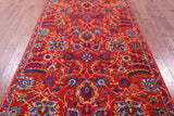 Red Persian Tabriz Hand Knotted Wool & Silk Rug - 5' 1" X 10' 3" - Golden Nile
