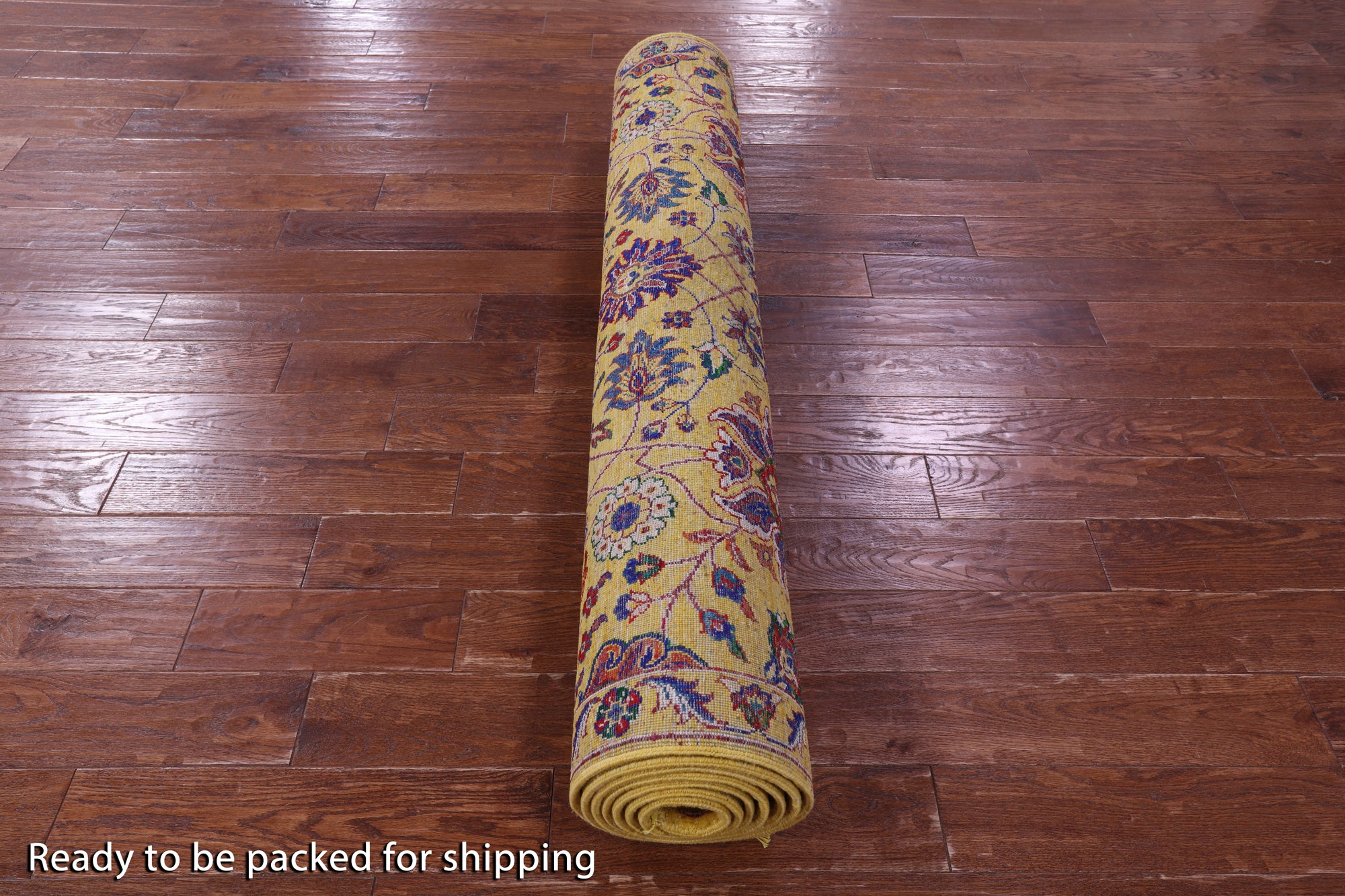 Gold Persian Tabriz Handmade Wool & Silk Rug - 5' 0" X 11' 11" - Golden Nile