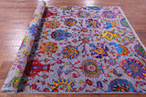 Grey Persian Tabriz Hand Knotted Wool & Silk Rug - 6' 0" X 9' 1" - Golden Nile