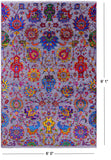 Grey Persian Tabriz Hand Knotted Wool & Silk Rug - 6' 0" X 9' 1" - Golden Nile