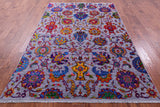 Grey Persian Tabriz Hand Knotted Wool & Silk Rug - 6' 0" X 9' 1" - Golden Nile