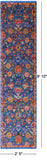 Blue Persian Tabriz Hand Knotted Wool & Silk Runner Rug - 2' 5" X 9' 10" - Golden Nile