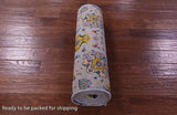 Grey Persian Tabriz Hand Knotted Wool & Silk Runner Rug - 2' 6" X 10' 2" - Golden Nile