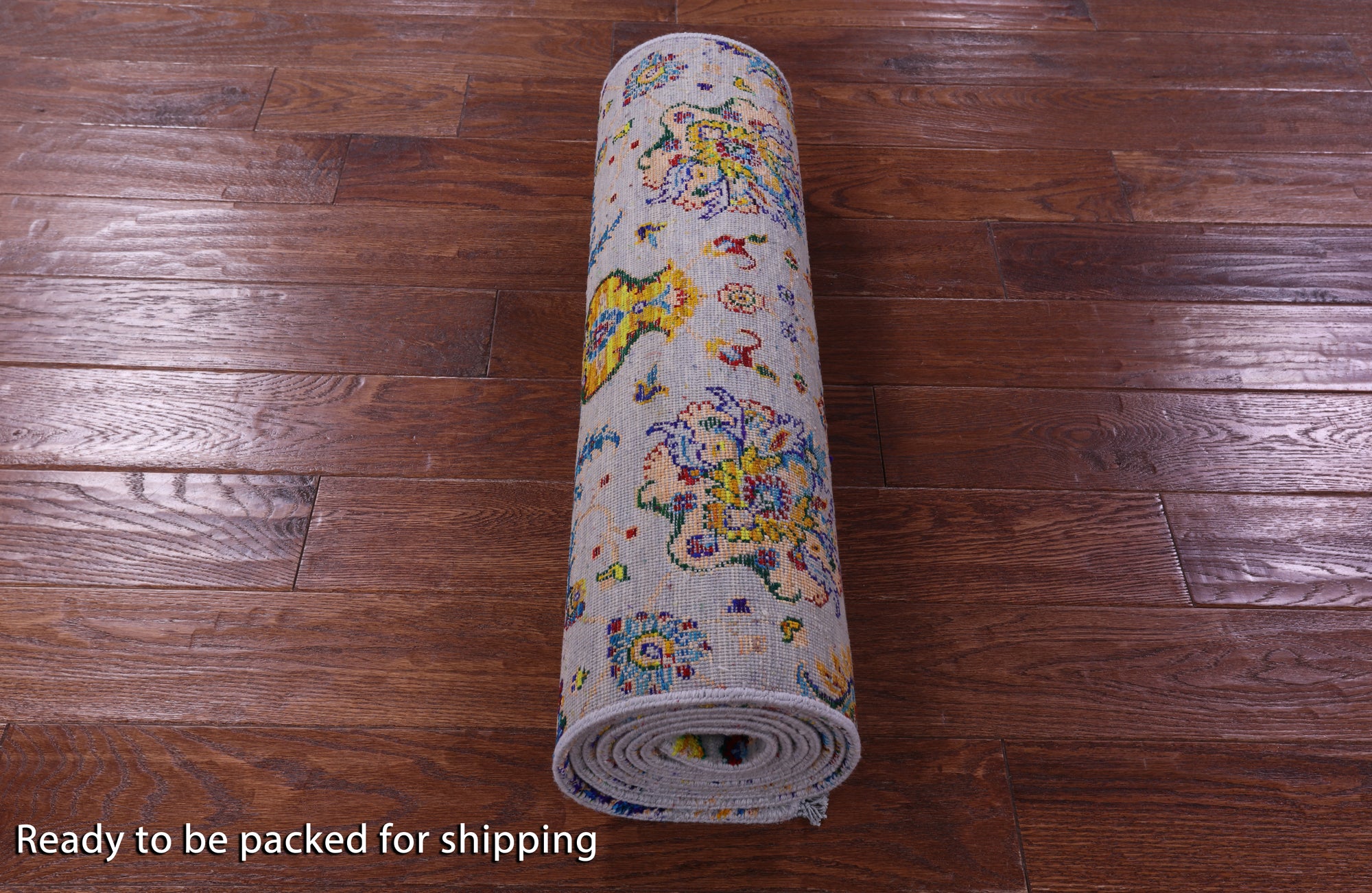 Grey Persian Tabriz Hand Knotted Wool & Silk Runner Rug - 2' 6" X 10' 2" - Golden Nile