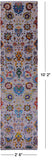 Grey Persian Tabriz Hand Knotted Wool & Silk Runner Rug - 2' 6" X 10' 2" - Golden Nile