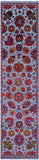Blue Persian Tabriz Hand Knotted Wool & Silk Runner Rug - 2' 6" X 10' 3" - Golden Nile