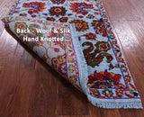 Blue Persian Tabriz Hand Knotted Wool & Silk Runner Rug - 2' 6" X 10' 3" - Golden Nile