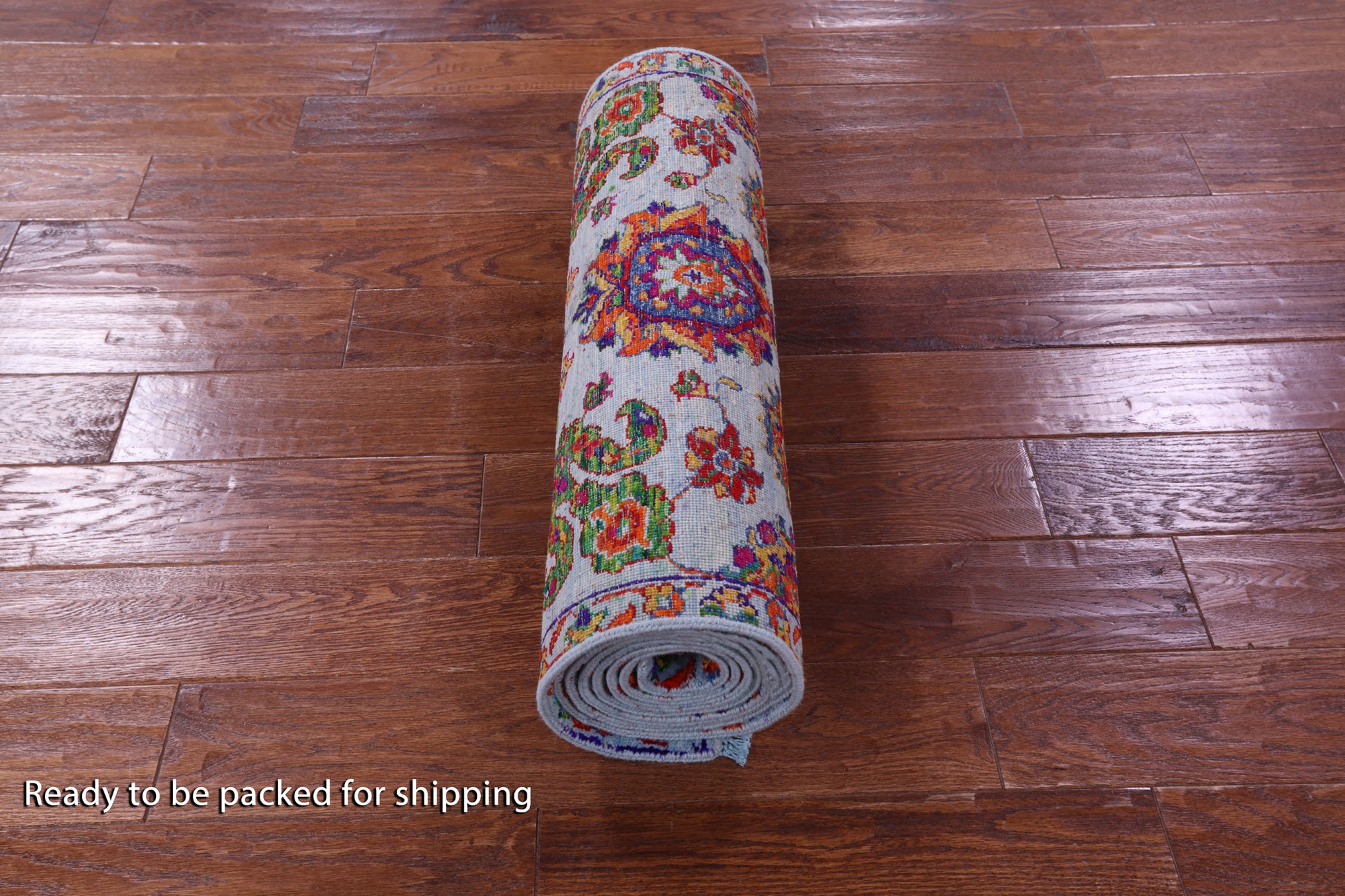 Blue Persian Tabriz Hand Knotted Wool & Silk Runner Rug - 2' 6" X 10' 3" - Golden Nile