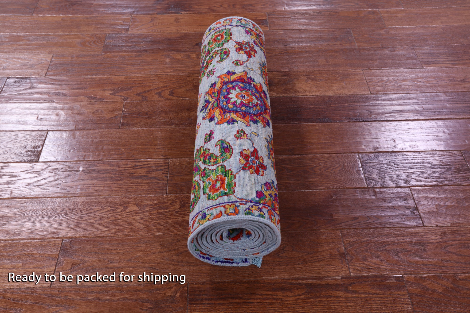 Blue Persian Tabriz Hand Knotted Wool & Silk Runner Rug - 2' 6" X 10' 3" - Golden Nile