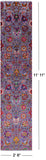 Grey Persian Tabriz Hand Knotted Wool & Silk Runner Rug - 2' 6" X 11' 11" - Golden Nile