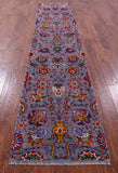 Grey Persian Tabriz Hand Knotted Wool & Silk Runner Rug - 2' 6" X 11' 11" - Golden Nile