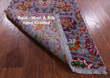Grey Persian Tabriz Hand Knotted Wool & Silk Runner Rug - 2' 6" X 11' 11" - Golden Nile