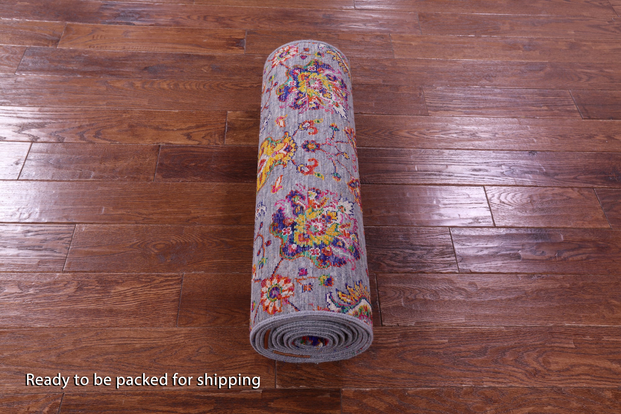 Grey Persian Tabriz Hand Knotted Wool & Silk Runner Rug - 2' 6" X 11' 11" - Golden Nile
