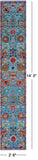 Blue Persian Tabriz Hand Knotted Wool & Silk Runner Rug - 2' 6" X 14' 3" - Golden Nile