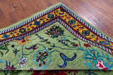 Green Turkish Oushak Handmade Wool & Silk Rug - 9' 2" X 12' 2" - Golden Nile