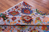 Grey Persian Tabriz Hand Knotted Wool & Silk Rug - 6' 0" X 9' 5" - Golden Nile