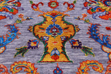 Grey Persian Tabriz Hand Knotted Wool & Silk Rug - 6' 0" X 9' 5" - Golden Nile