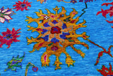 Blue Turkish Oushak Hand Knotted Wool & Silk Rug - 10' 1" X 14' 3" - Golden Nile
