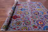 Grey Persian Tabriz Hand Knotted Wool & Silk Rug - 10' 0" X 14' 4" - Golden Nile
